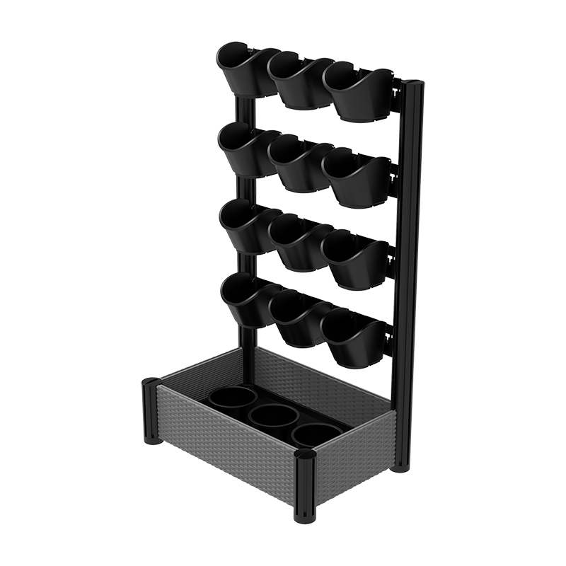 61*40*102cm (L*W*H) 실내 독립형 녹색 벽 w/12pcs x#1 냄비(13.7 x 16.5 x12.5 cm), 3개 x 4' 냄비, 자체 급수 모세관 트레이 IFG-1